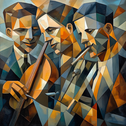 Picasso Inspired Abstract Musicians paint by color