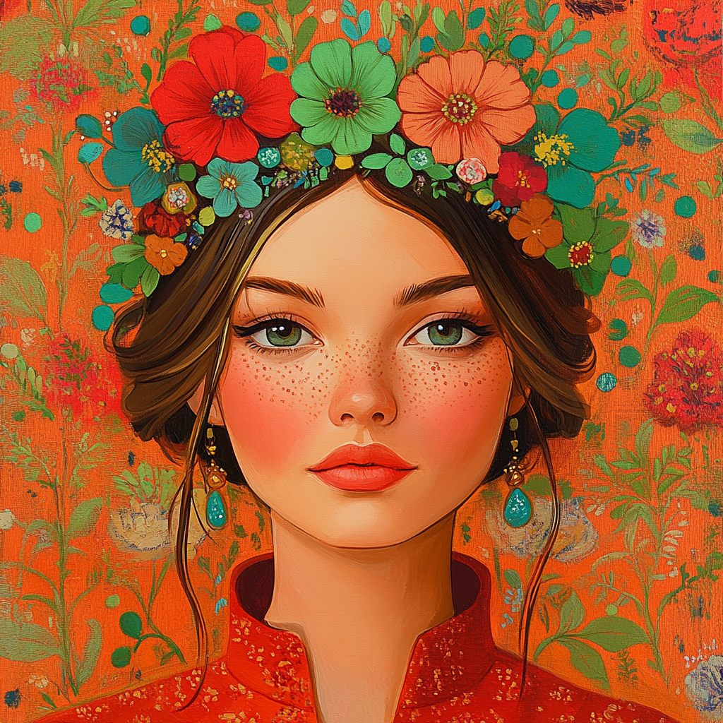 Frida Kahlo Inspired Floral Self Portrait painting number kit