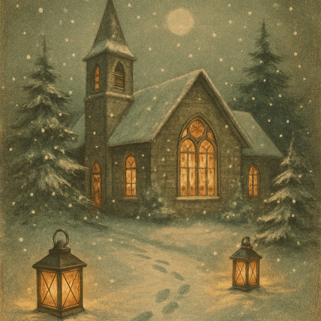Silent Church Midnight Glow Numbered painting kits