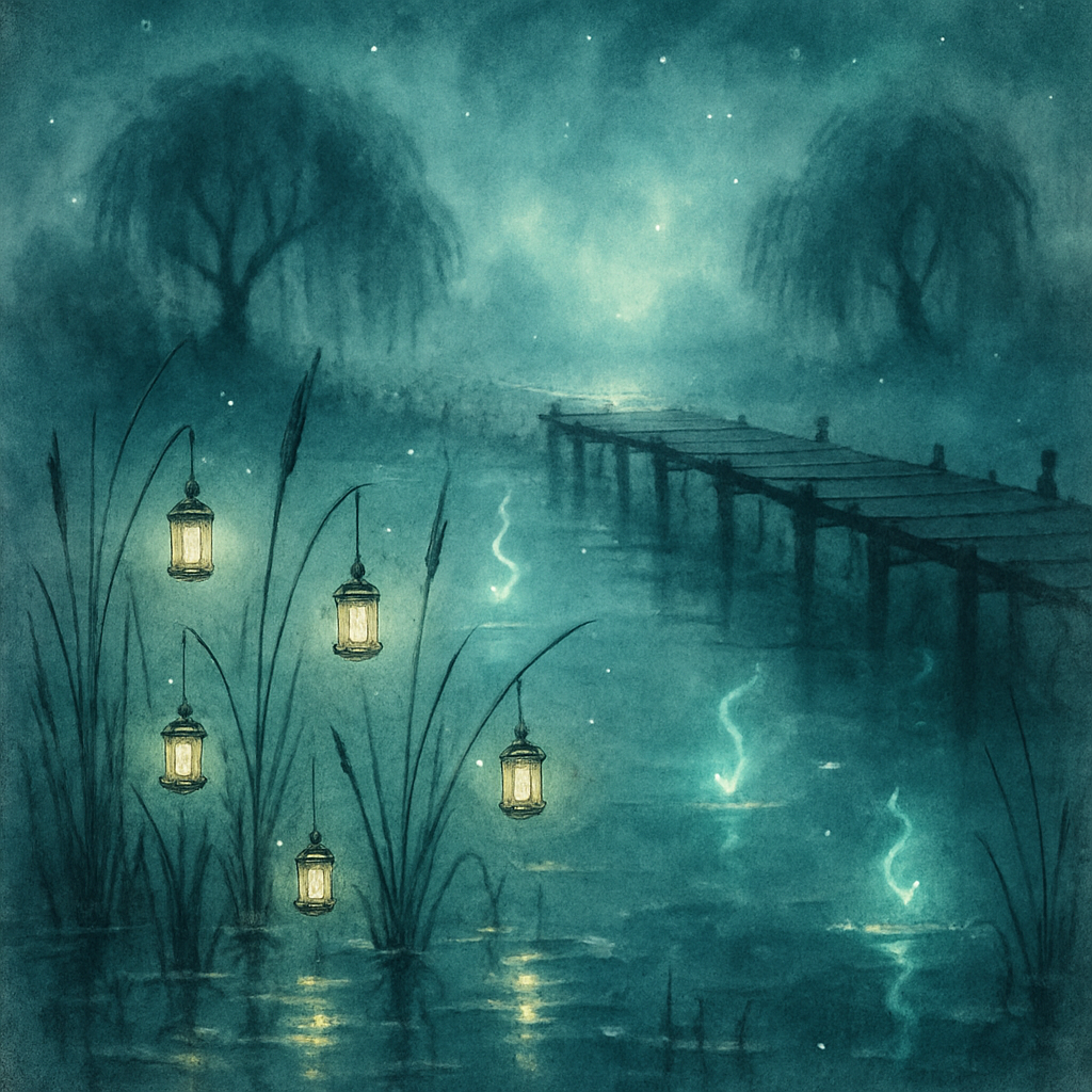 Marsh Of Lanterned Reeds Painting by numbers kit