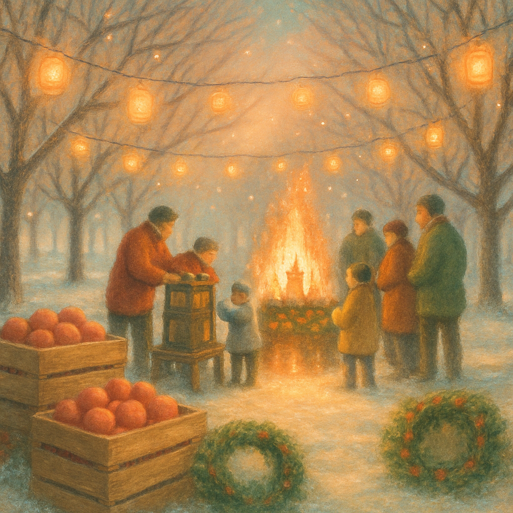 Winter Orchard Lantern Festival Paint by numbers kits