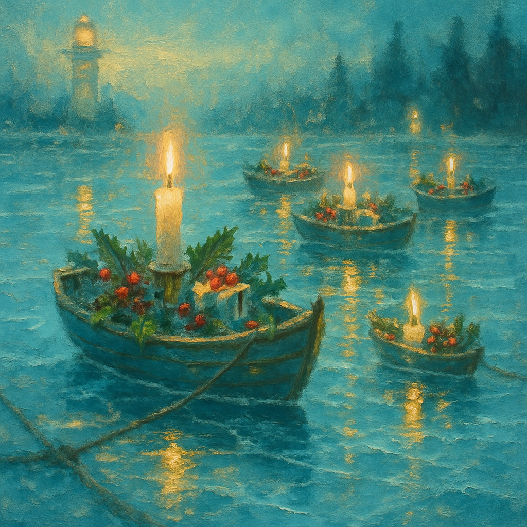 Holly Harbor Candleboats Number painting