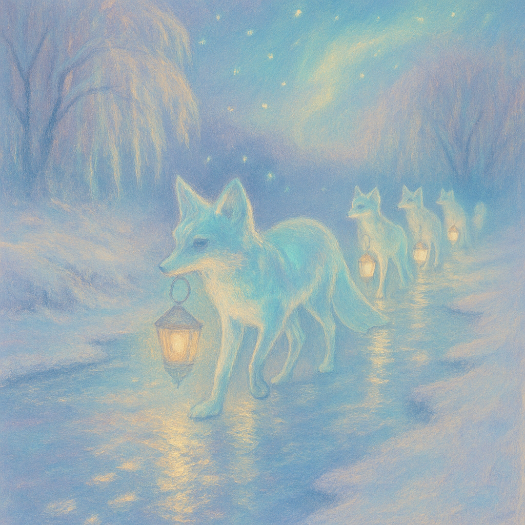 Crystal Fox Lantern Procession DIY paint by numbers
