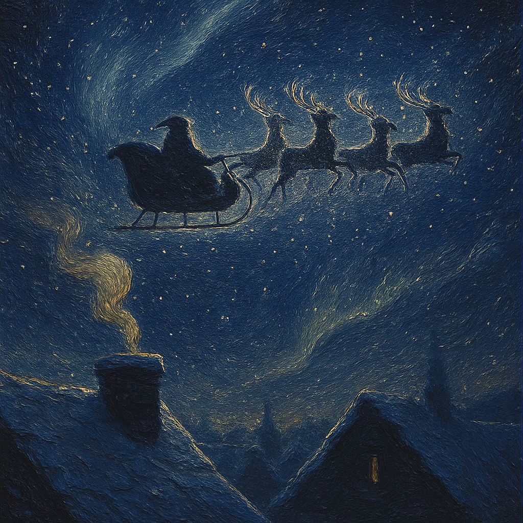 Velvet Night Santa Silhouette paint by color