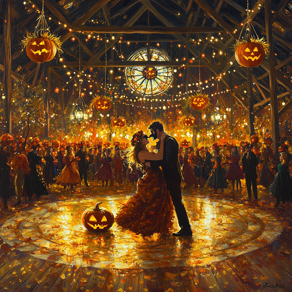 Harvest Masquerade Ball Spooky Masquerade Number painting