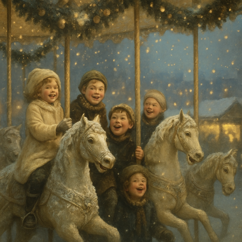 Frost Fair Carousel Horses DIY paint by numbers