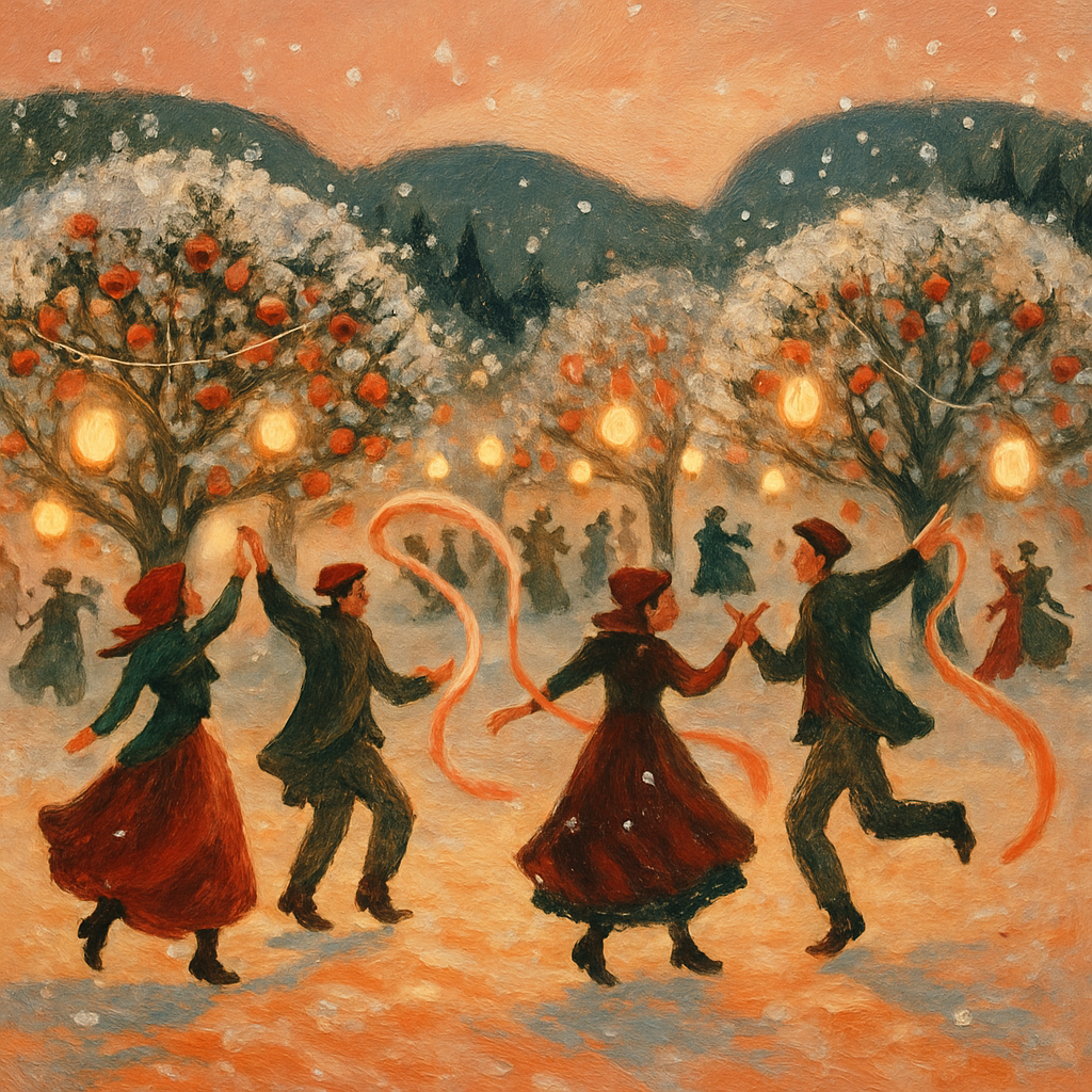 Snowy Orchard Lantern Festival paint by number