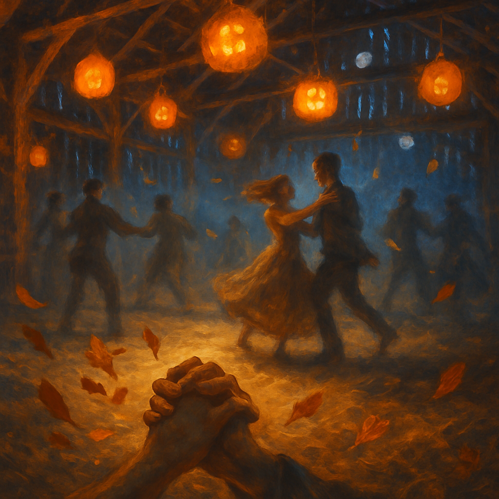 Lantern-Filled Hollow Barn Dance Paint by numbers art