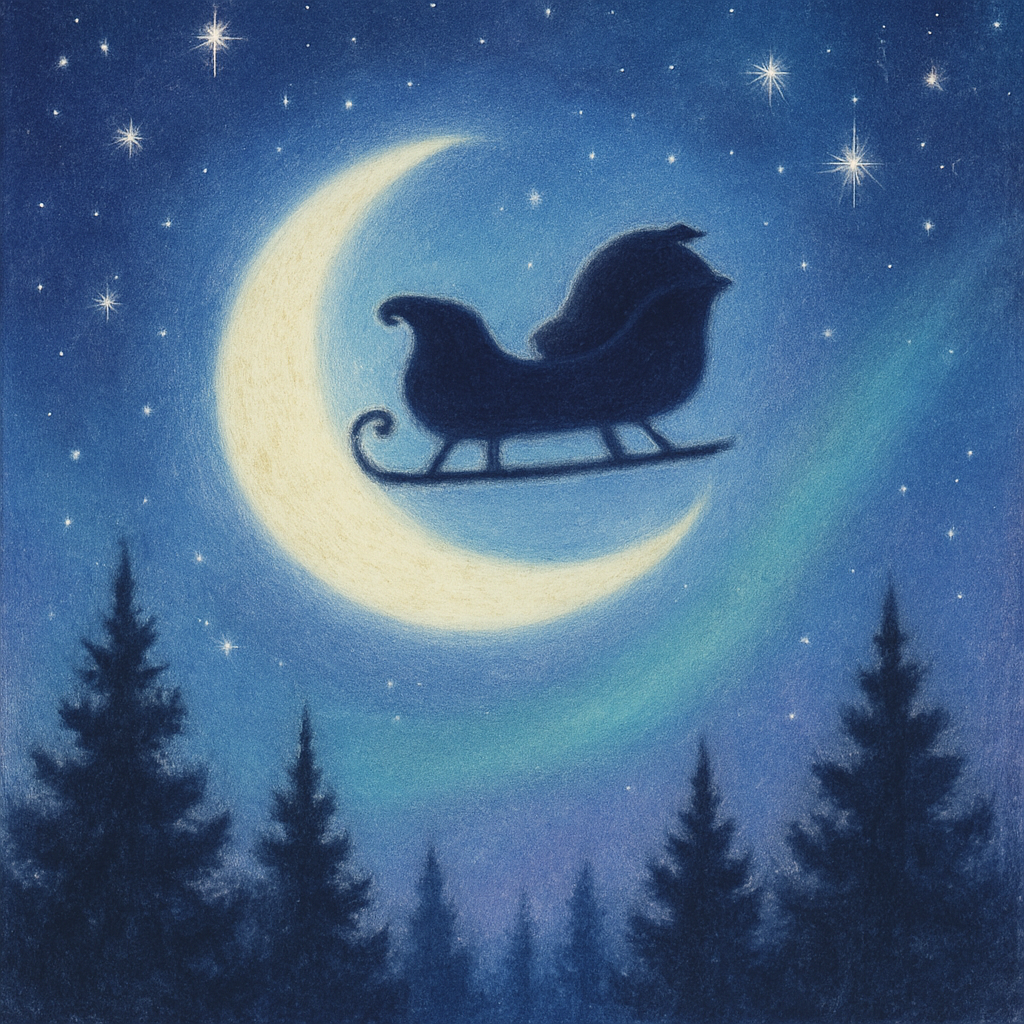 Moonlit Sleigh Silhouette paint by color