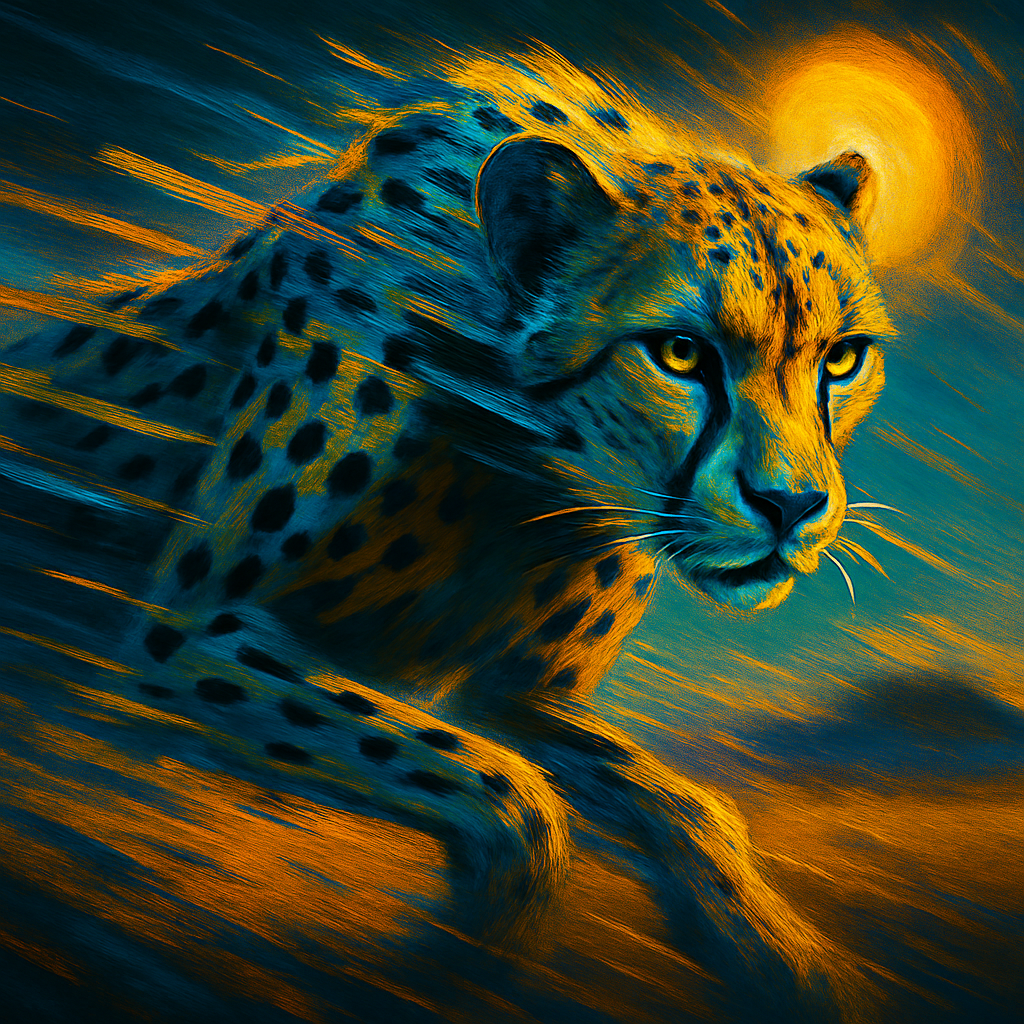 Midday Cheetah Flash Painting by numbers kit