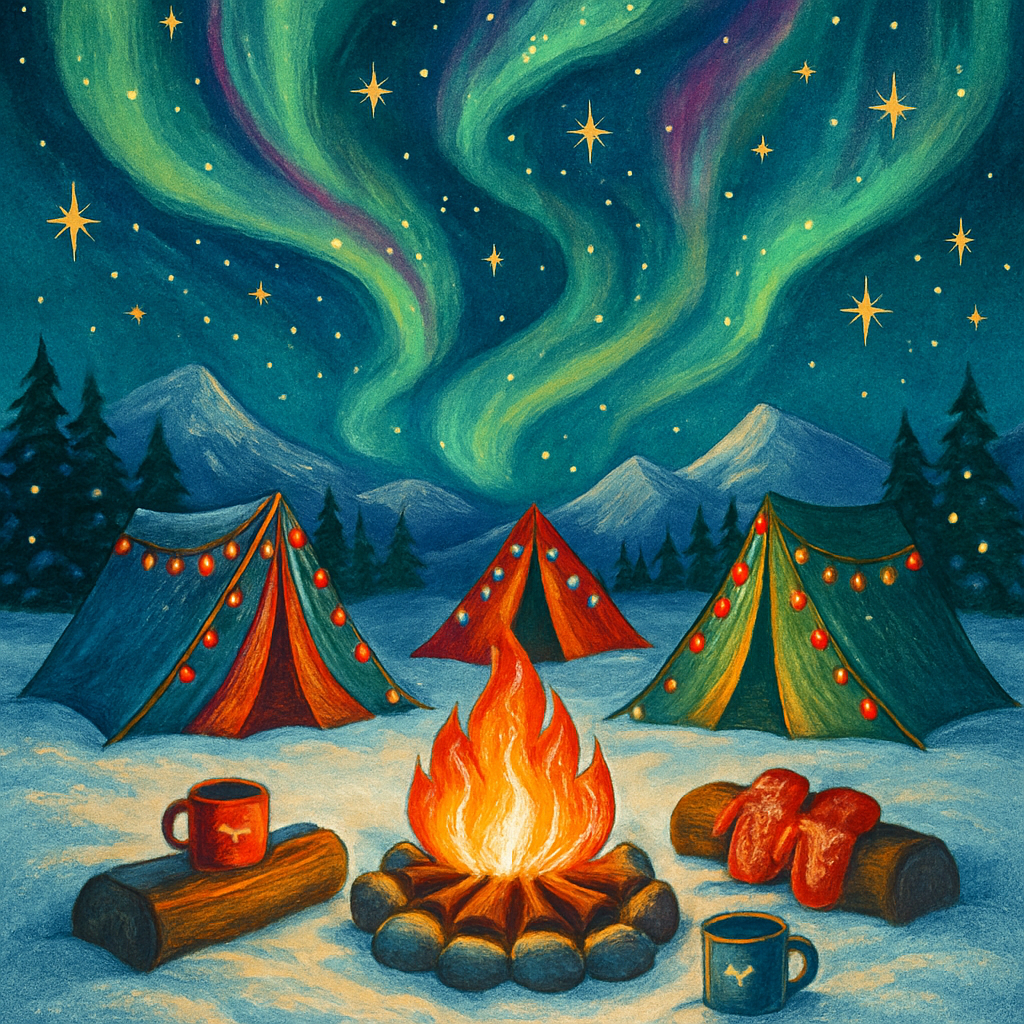 Arctic Aurora Christmas Camp Paint by numbers kits