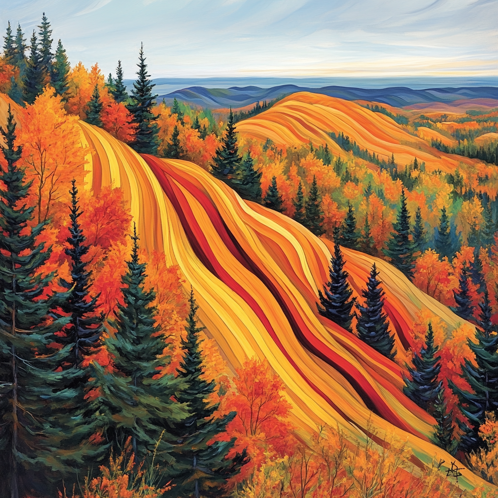 A.Y. Jackson Inspired Algoma Autumn Ridge paint by numbers