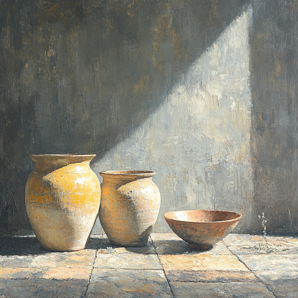 Diego Velazquez Inspired Ceramic Water Jars In Morning Haze Painting by numbers kit