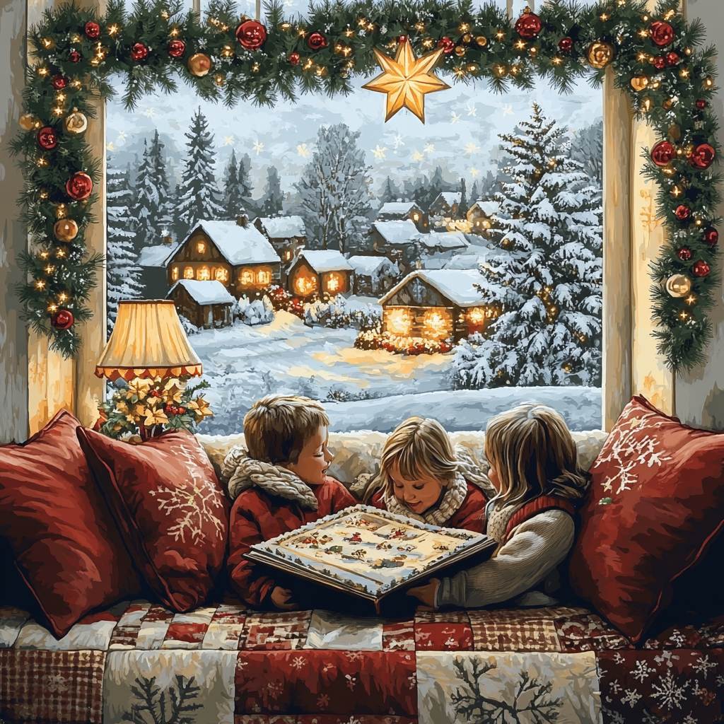 Christmas Story By The Window paint by number