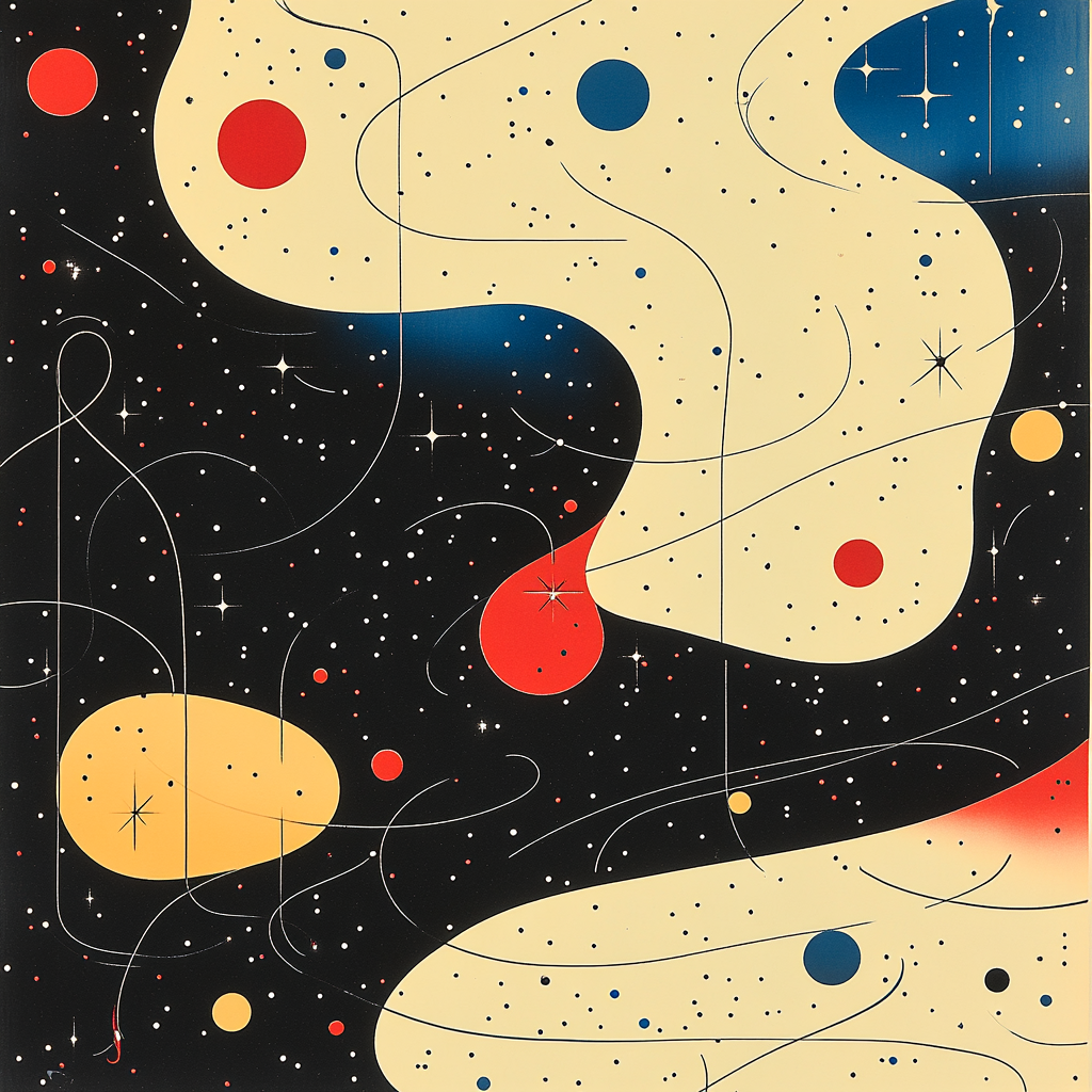 Joan Miró Inspired Celestial Color Harmony paint by numbers