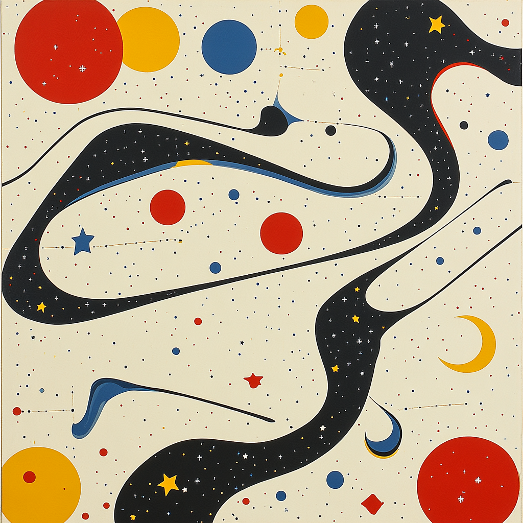 Joan Miró Inspired Dreamscape Of Dancing Lines DIY paint by numbers