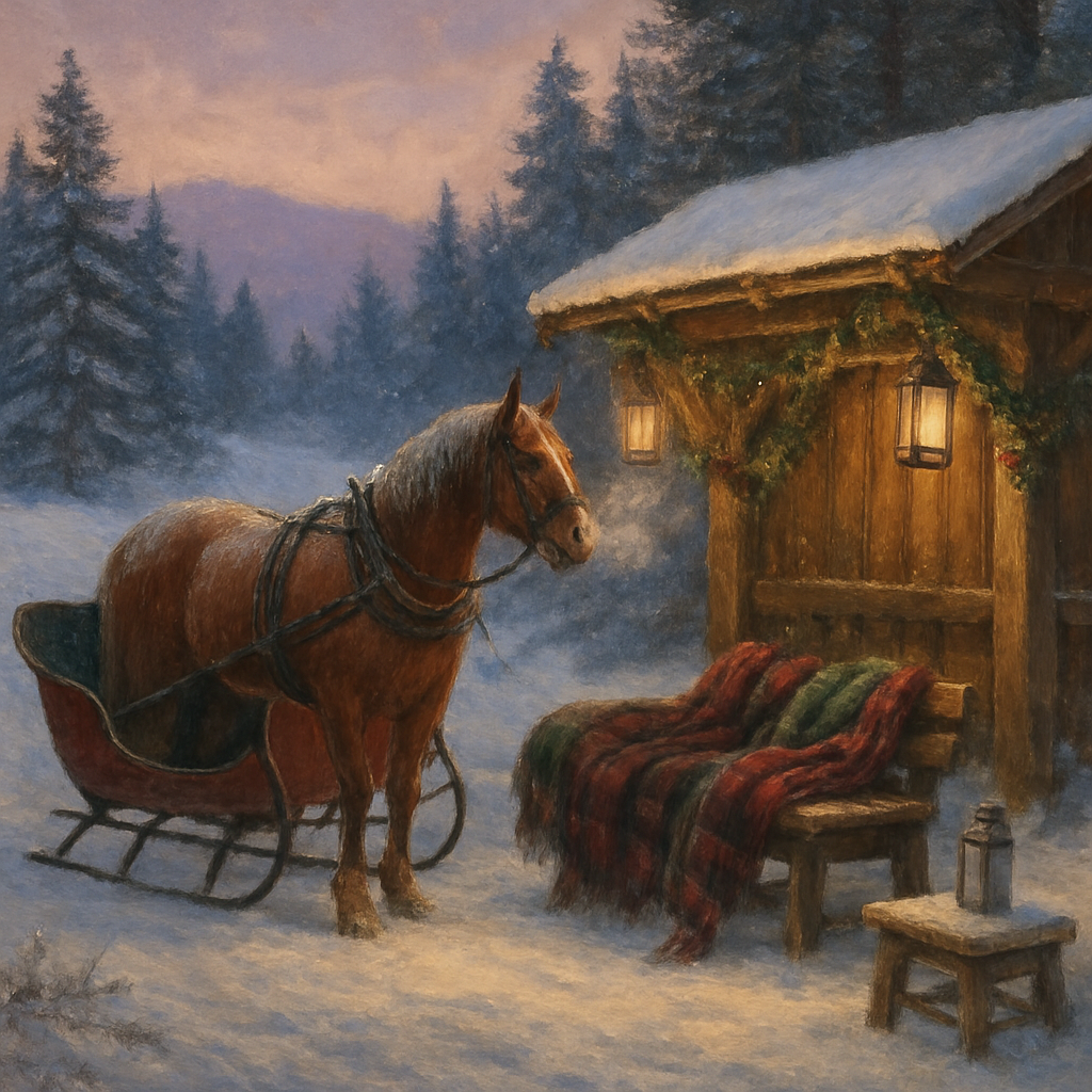 Evergreen Sleigh Rest Stop paint by numbers