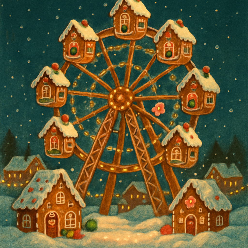Gingerbread Ferris Wheel Night DIY paint by numbers