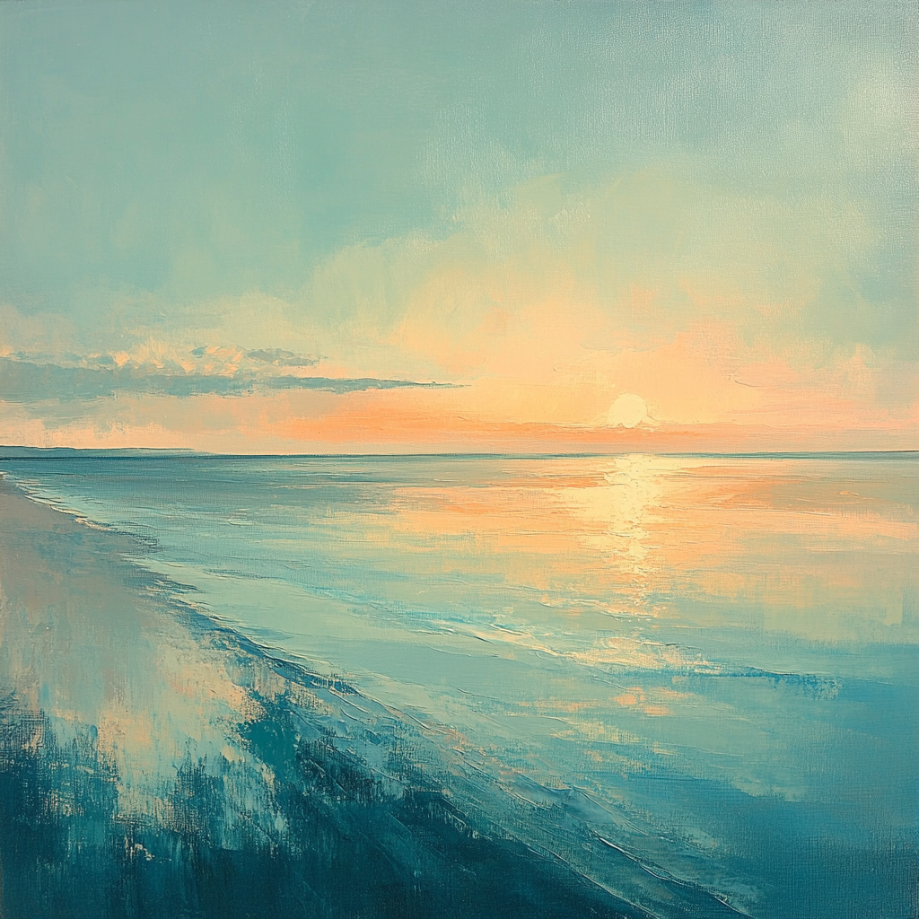 Georges Seurat Inspired Chromatic Dawn Horizon paint by numbers