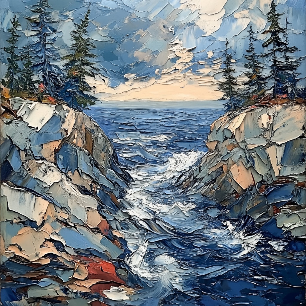 Arthur Lismer Inspired Storm Surge Over Granite Channel Paint by numbers art