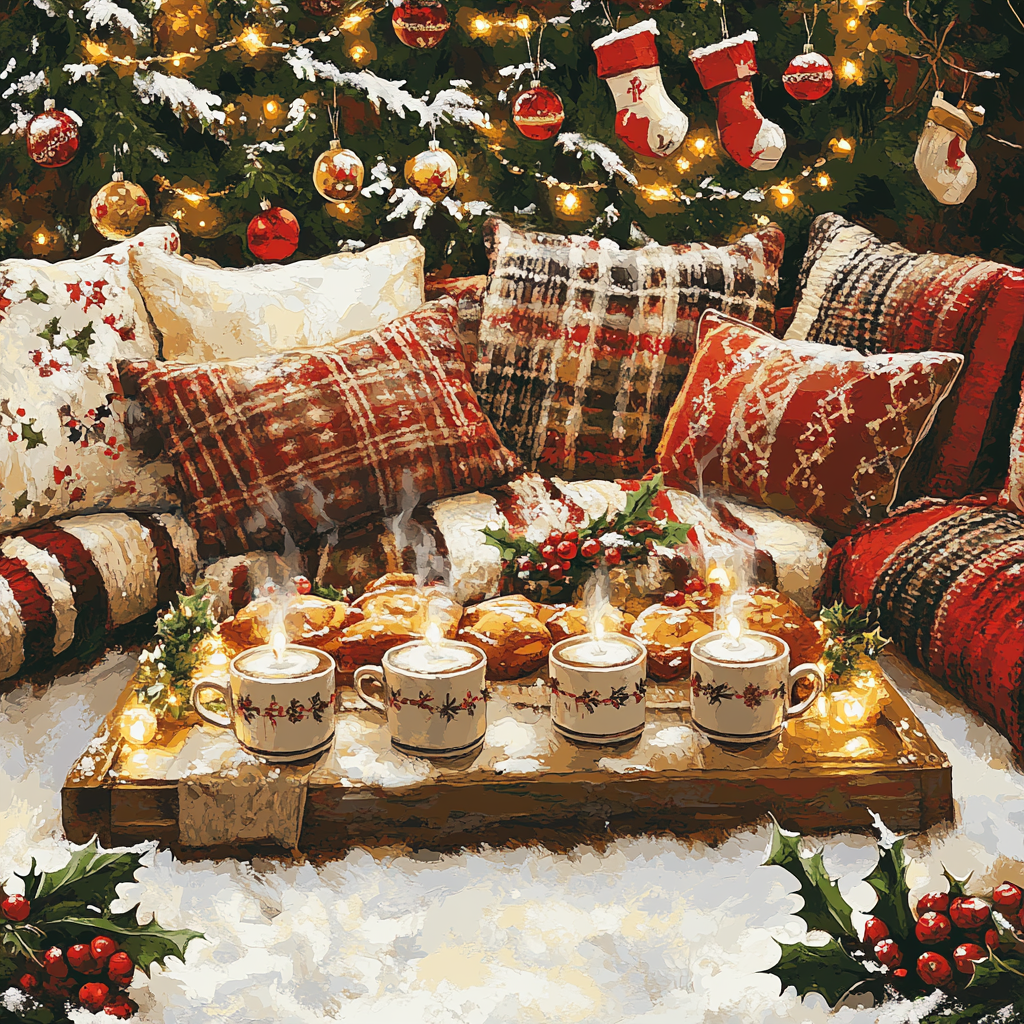 Christmas Cocoa Gathering Painting by numbers kit