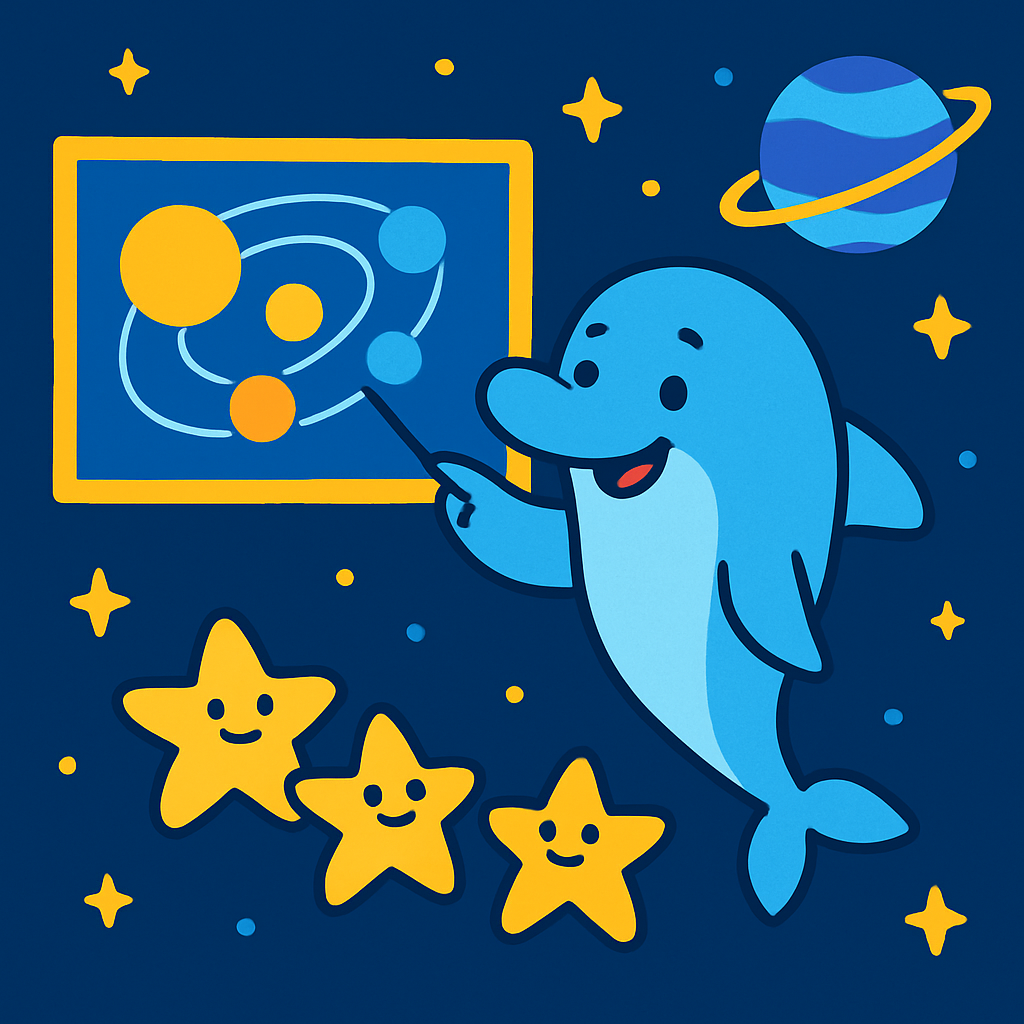 Galactic Dolphin Star School paint by numbers