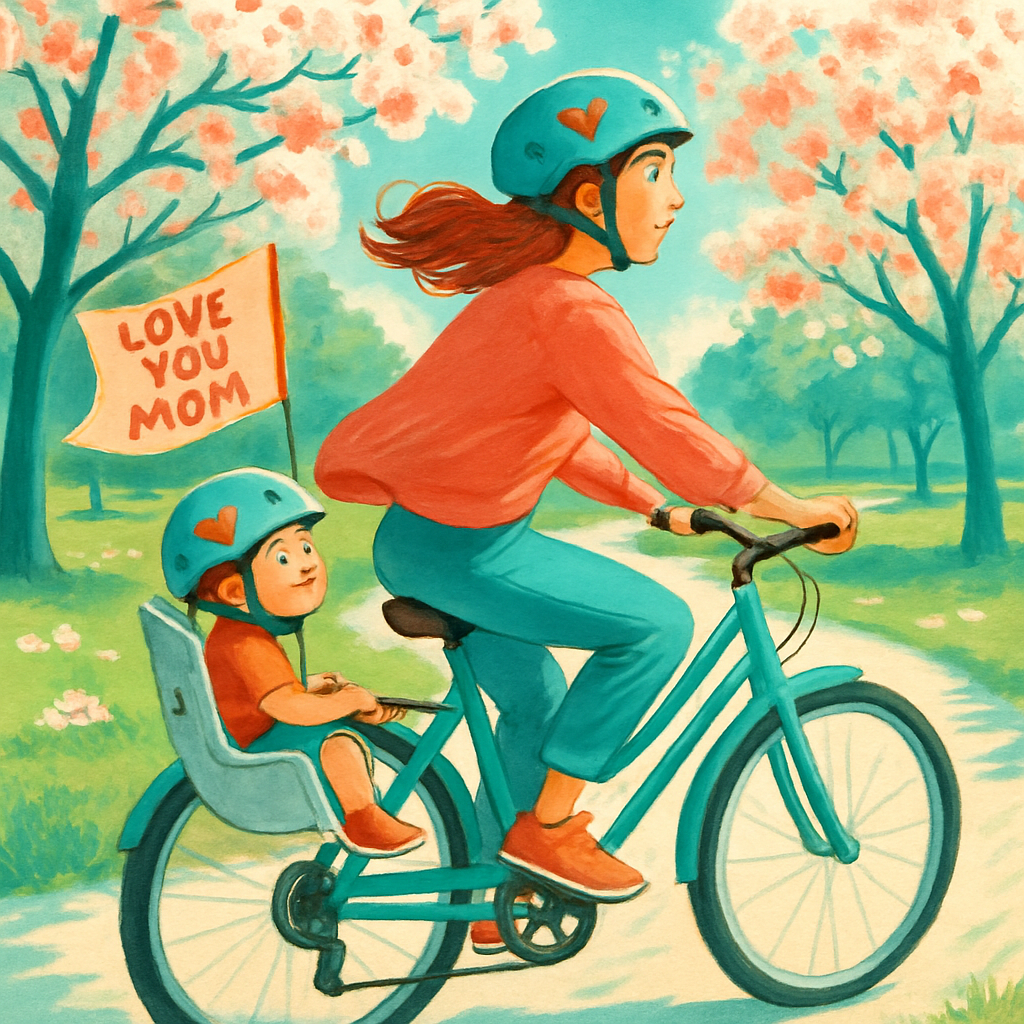 Mothers Day Bike Ride Together Paint by numbers art