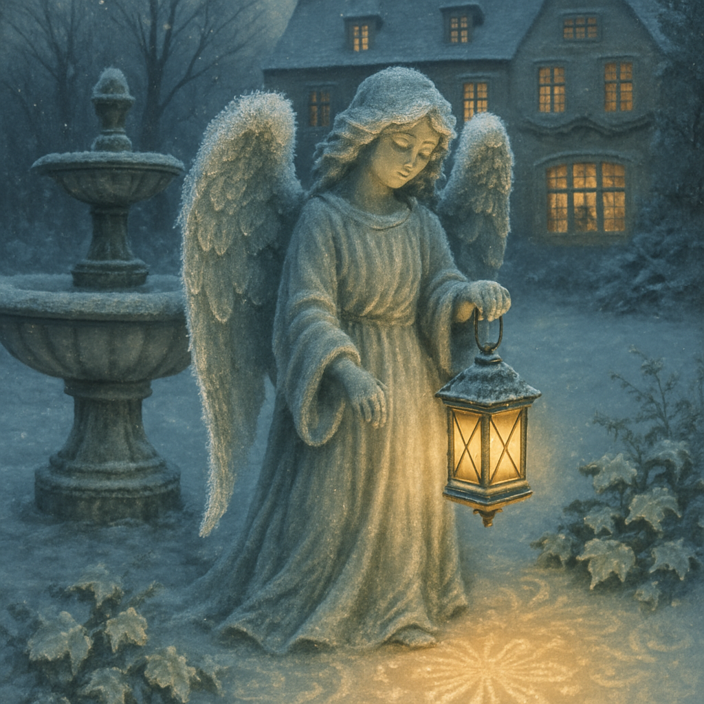 Frost Garden Angel With Lantern paint by number