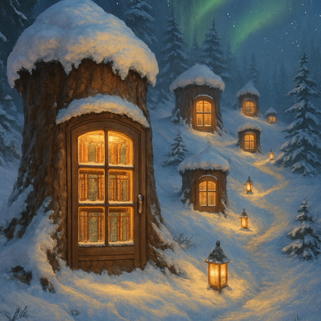 Snowy Pine Library Slope Paint by numbers kits