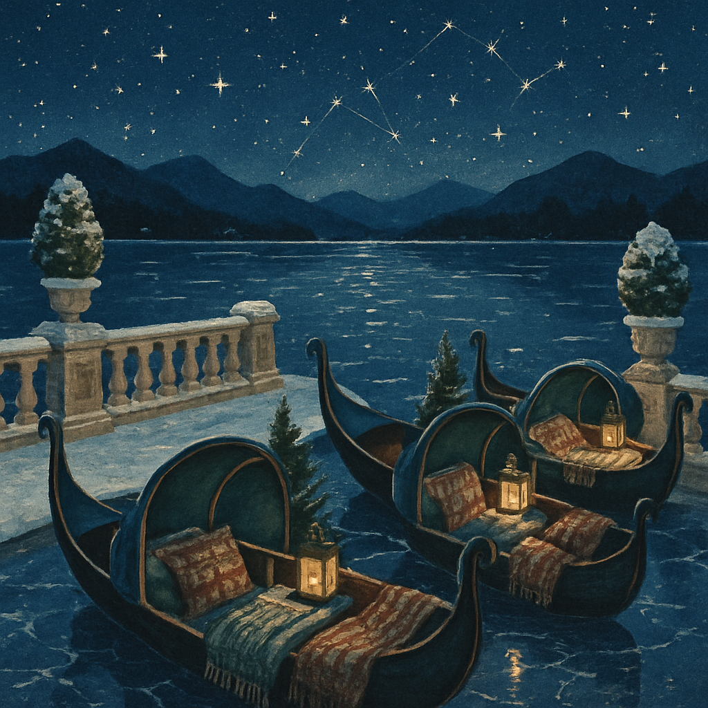Winter Stargazing Gondola Terrace Number painting