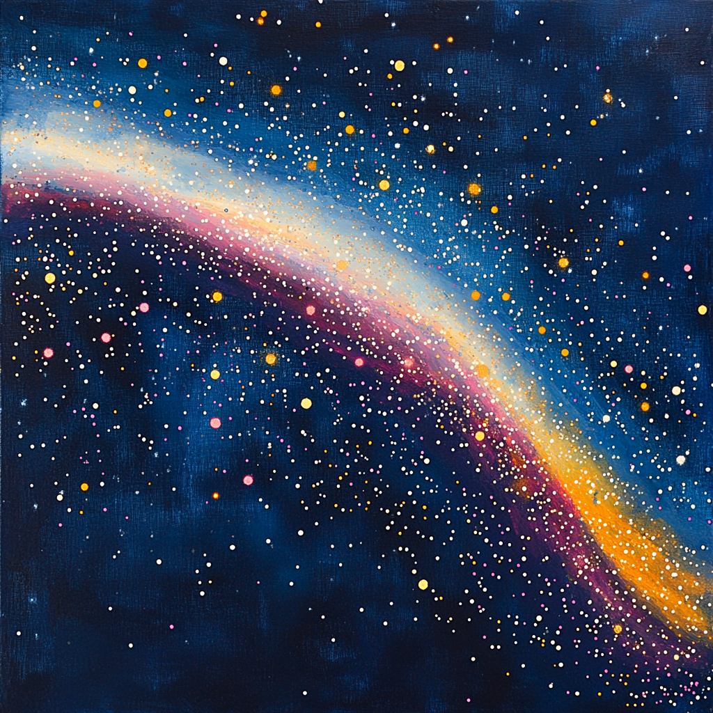 Georges Seurat Inspired Cosmic Tidal Drift DIY paint by numbers