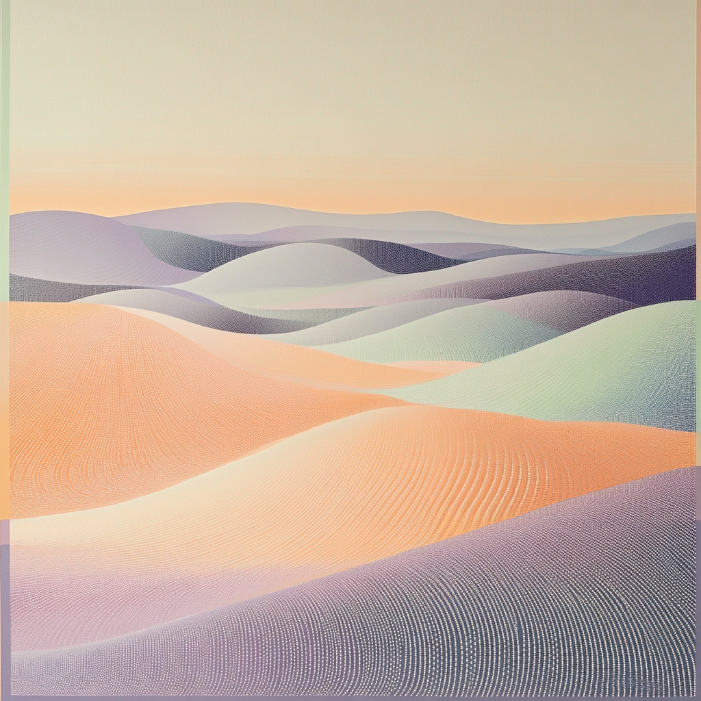 Georges Seurat Inspired Temporal Echo Fields Number painting