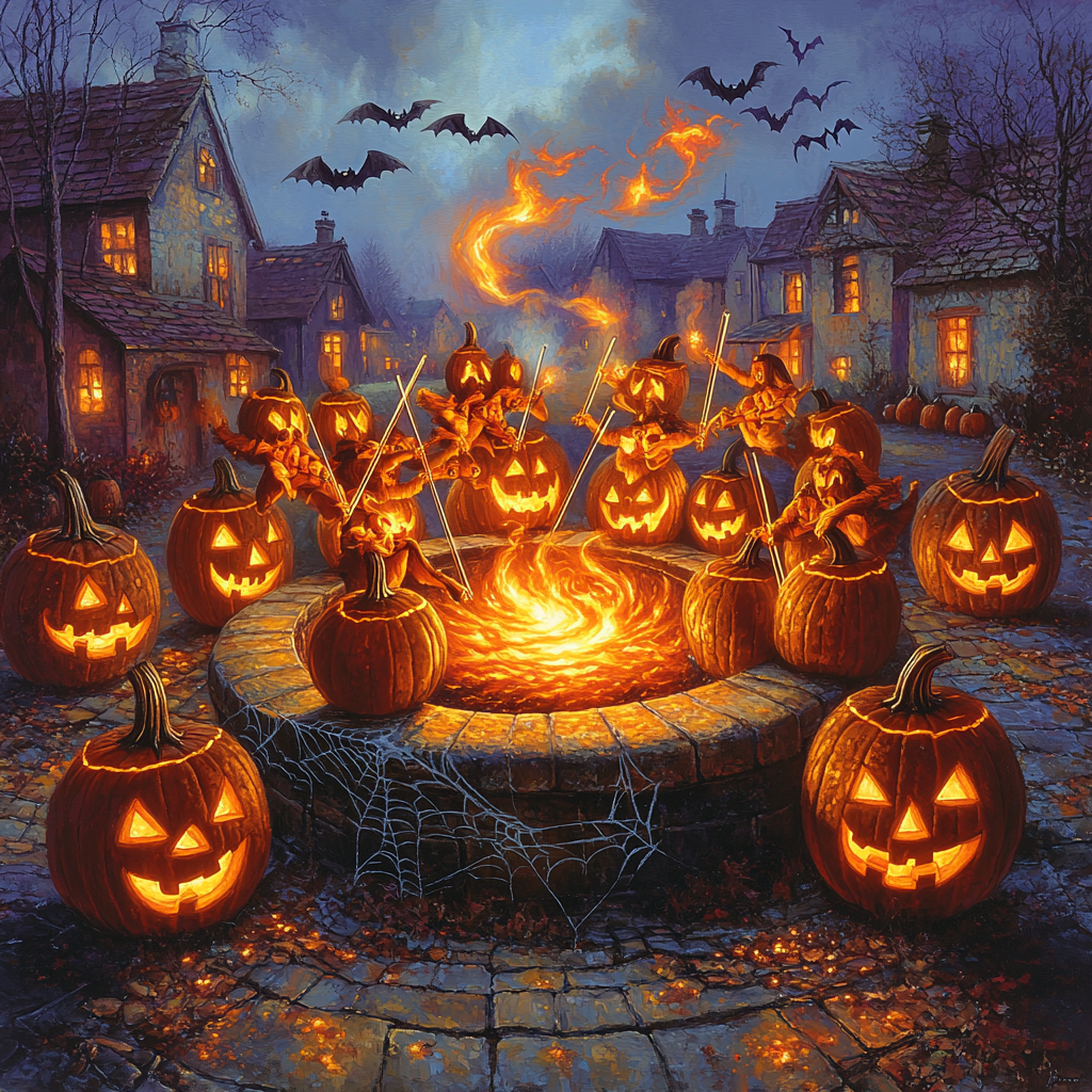 Halloween Lantern Orchestra painting number kit