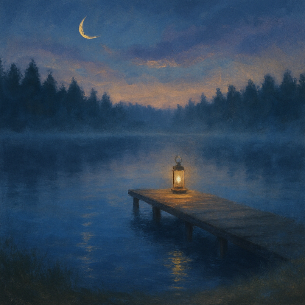 Lantern Evening On The Quiet Dock Numbered painting kits