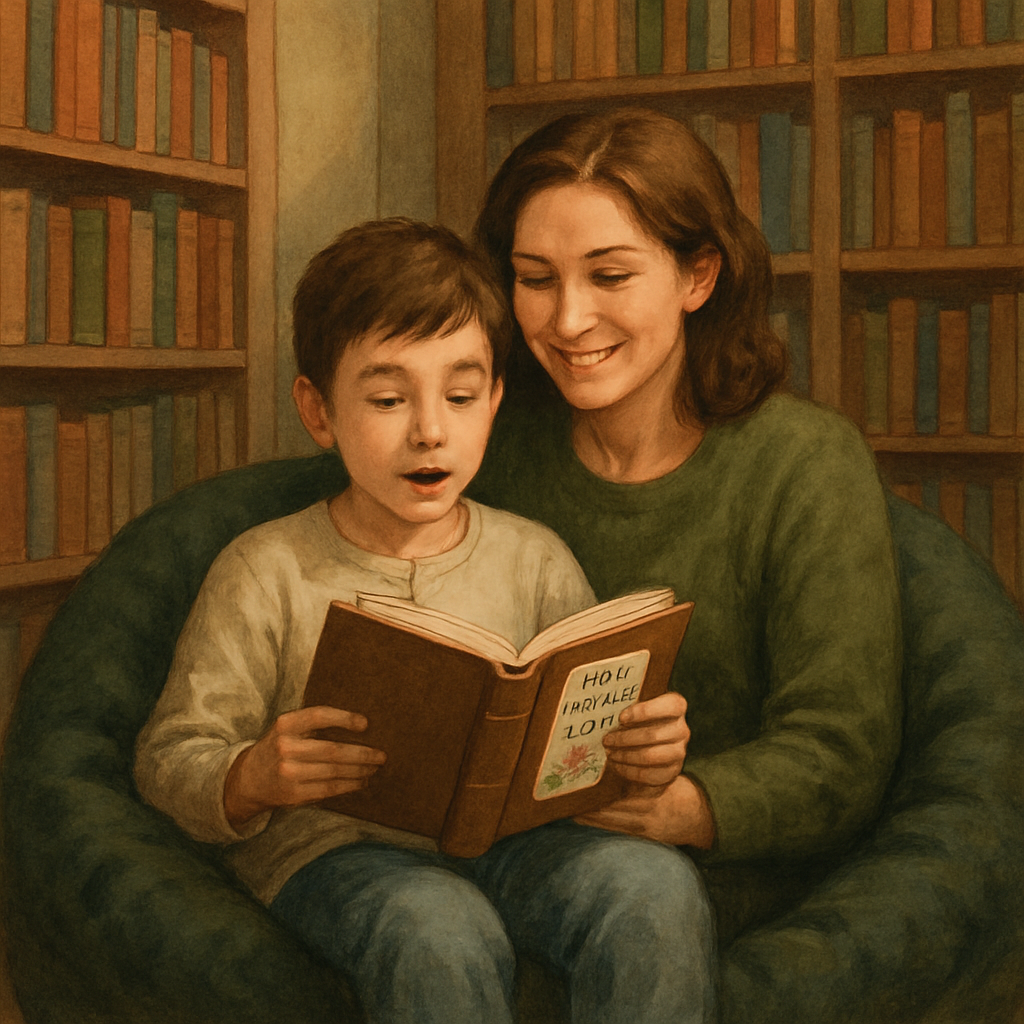 Library Corner With Mom Number painting