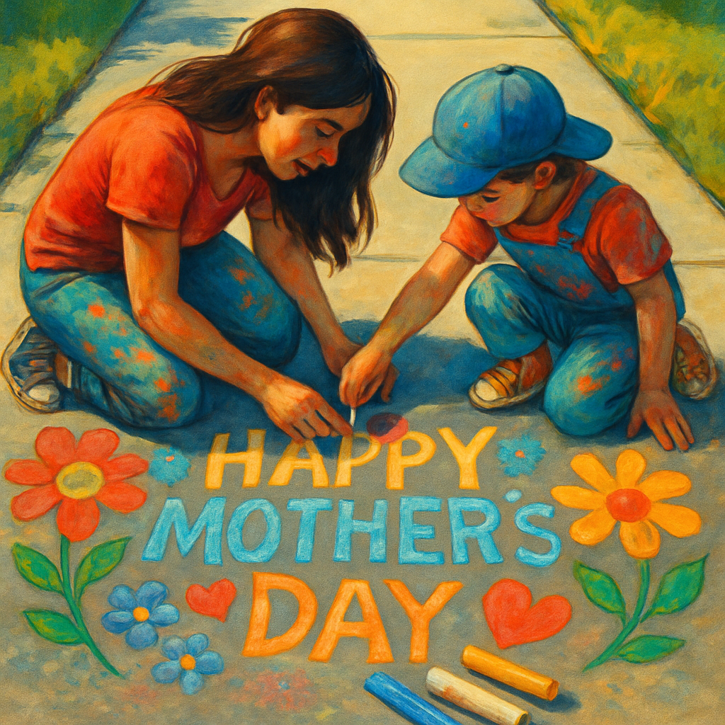 Sidewalk Chalk Blossoms For Mom Numbered painting kits