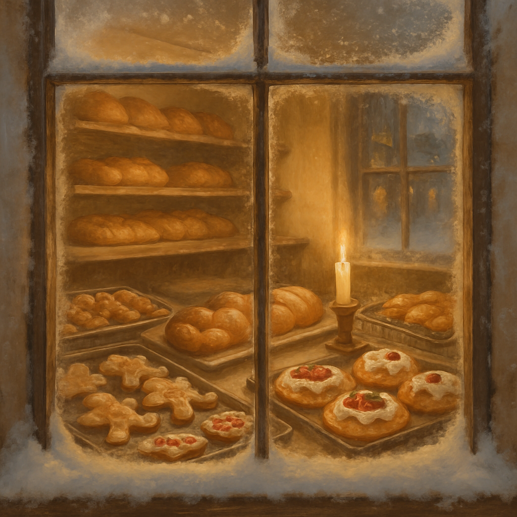 Holiday Bakery Window After Closing Paint by numbers art
