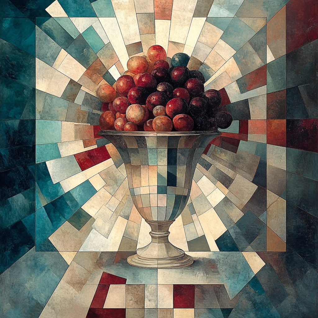 Pablo Picasso Inspired Fragmented Nebula Still Life With Vase And Fruit Painting by numbers kit