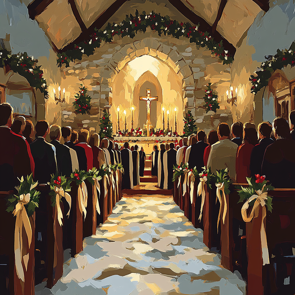 Candlelit Caroling In The Chapel Numbered painting kits