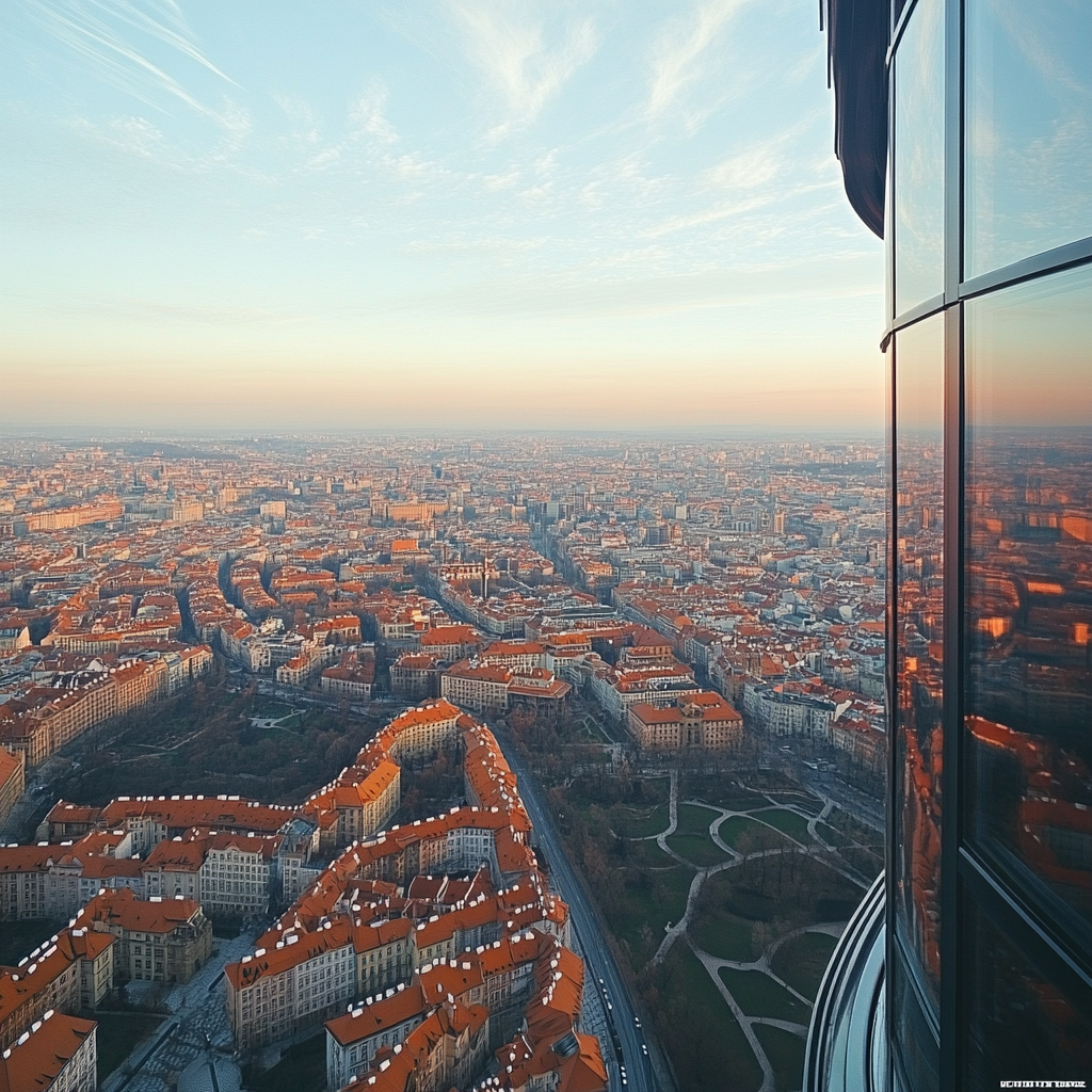 Skyline Panorama From Zizkov Television Tower Prague Czech Republic Painting by numbers kit