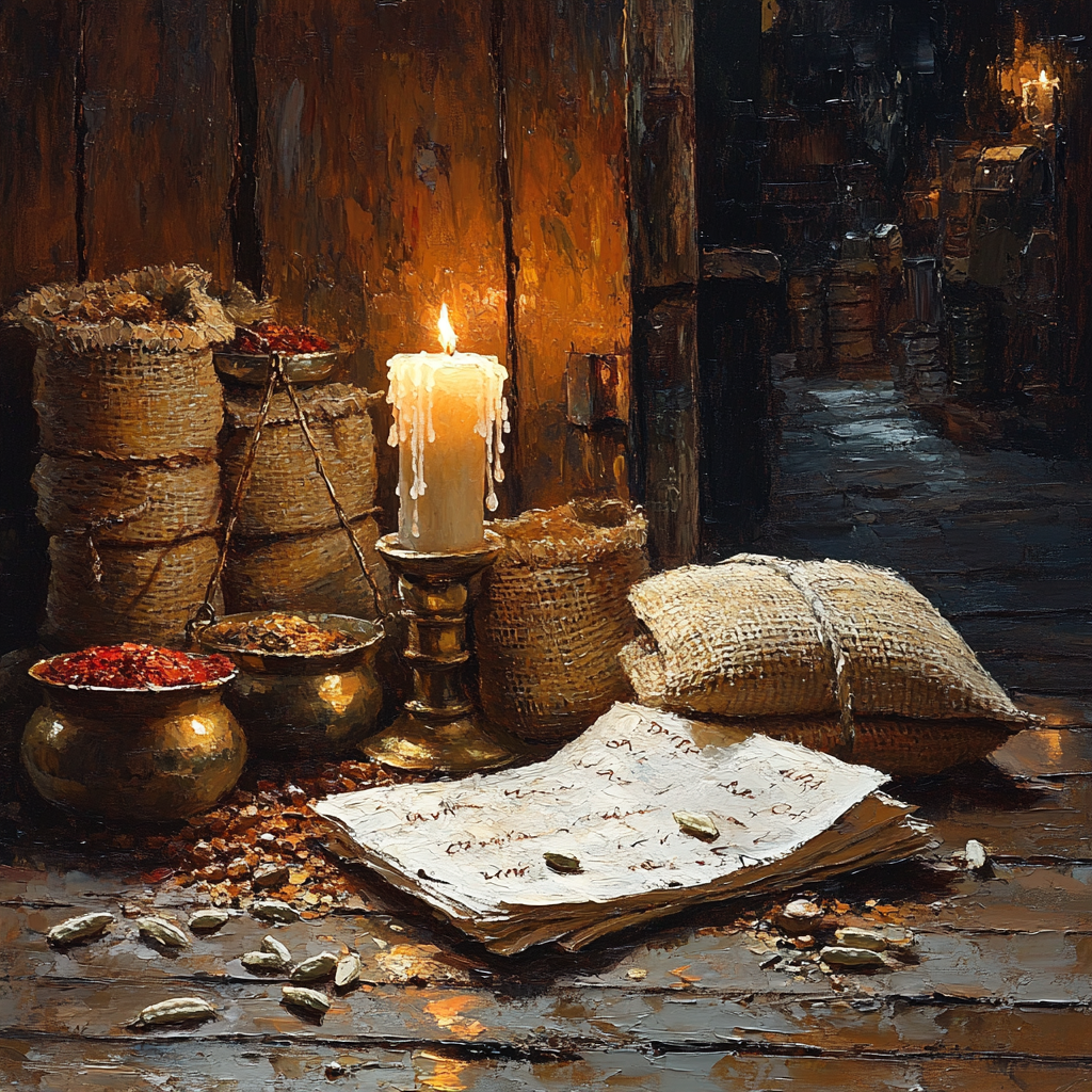 Rembrandt Inspired Merchant At The Market Numbered painting kits