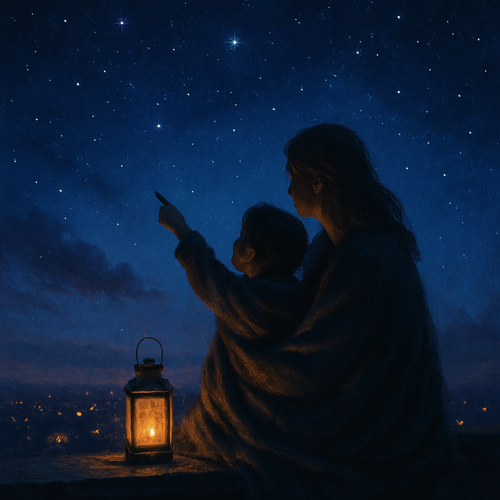 Starlit Rooftop Wishes Paint by numbers art