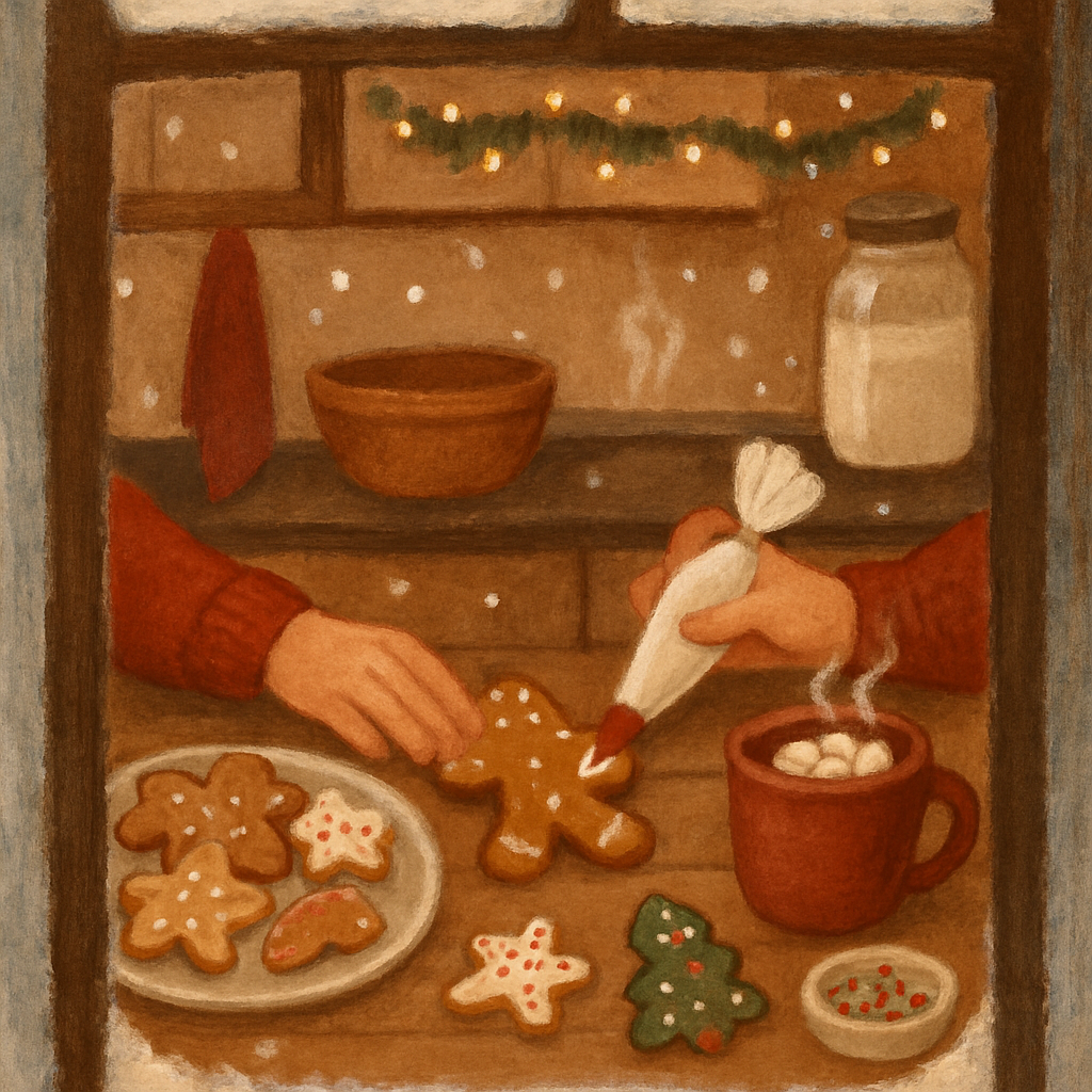 Frosty Window Baking Day paint by numbers