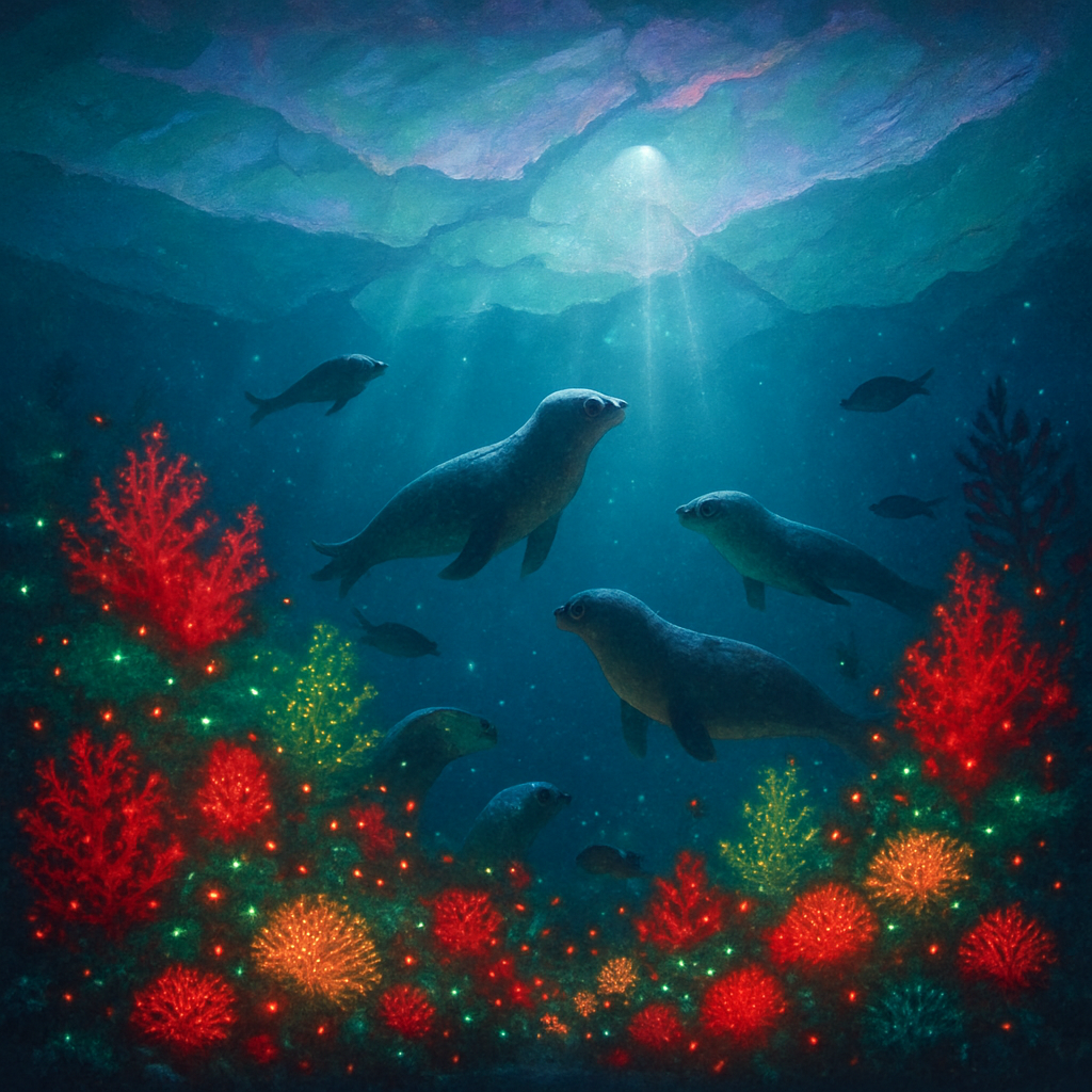Christmas Coral Reef Under Northern Ice paint by numbers