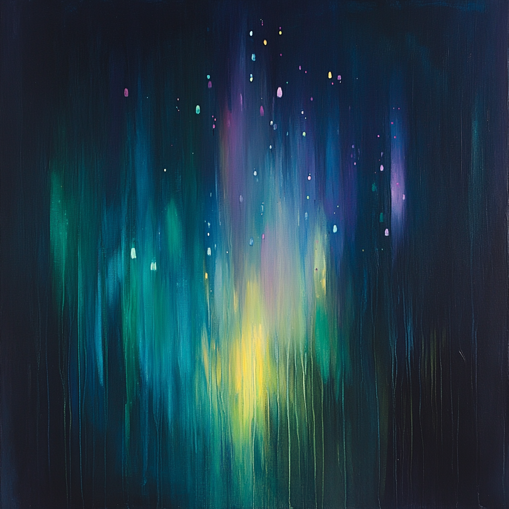 Georges Seurat Inspired Aurora Veils Of Silence paint by number