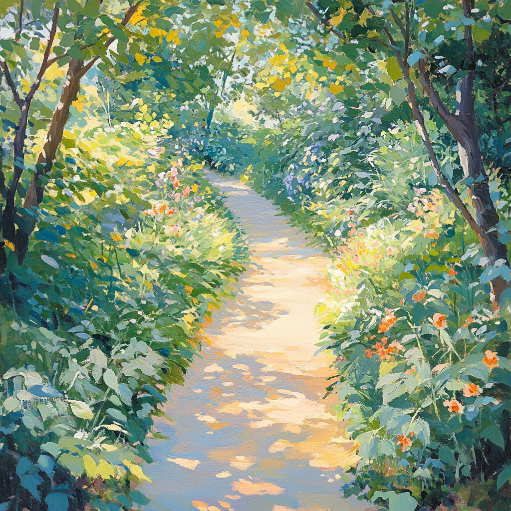 Claude Monet Inspired Sunlit Garden Path paint by numbers