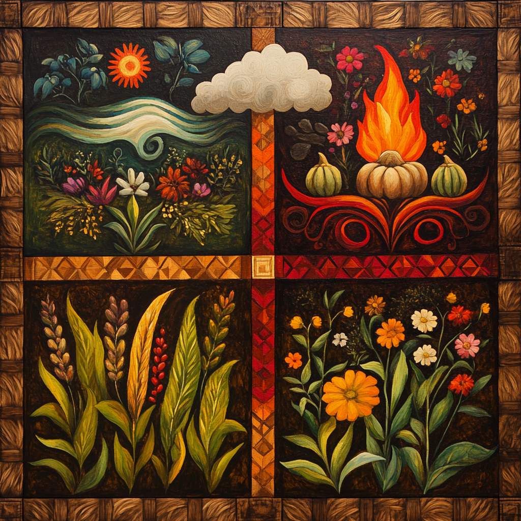 Frida Kahlo Inspired Milpa Of The Four Elements Numbered painting kits
