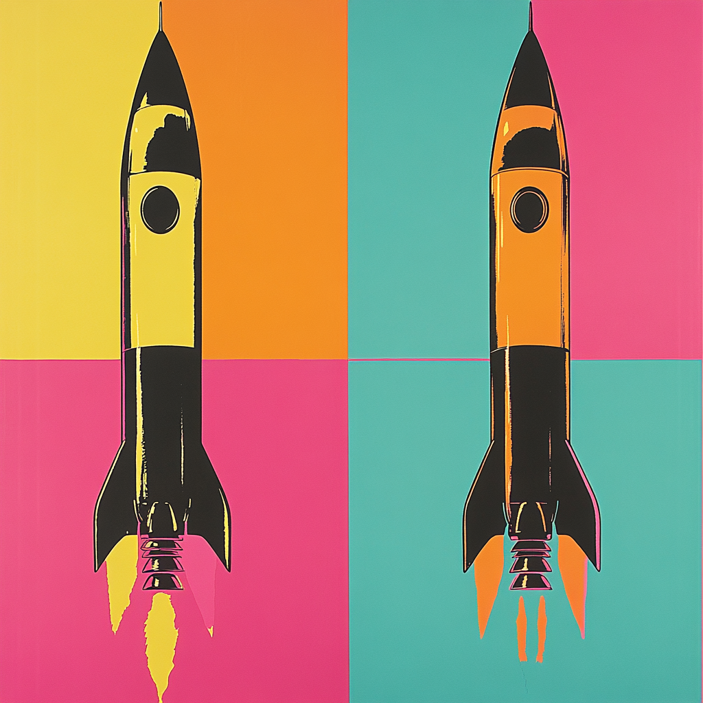 Andy Warhol Inspired Pop Rocket Panels Paint by numbers art