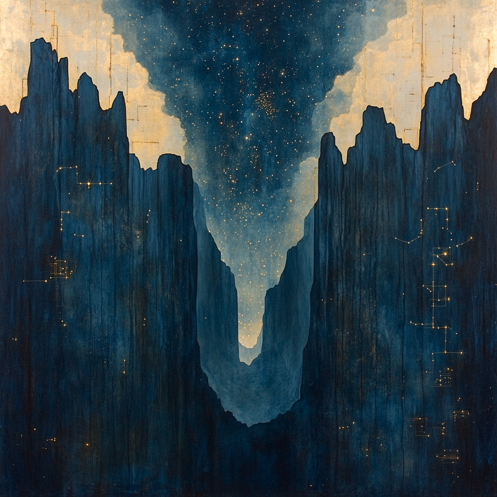 Leonardo Da Vinci Inspired Celestial Canyon Lights paint by color