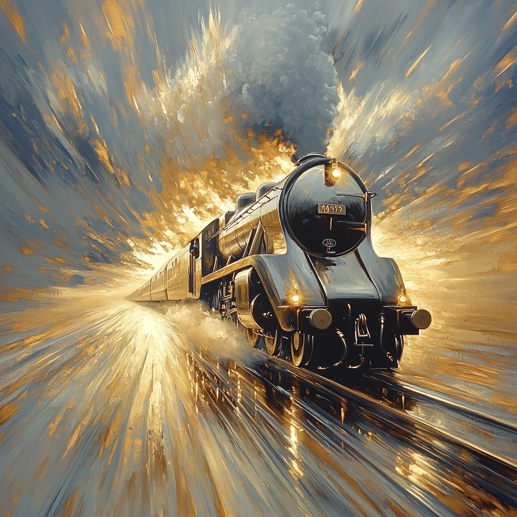 Turner Inspired Train Through Rainstorm paint by number